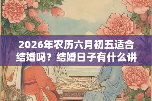 2026年农历六月初五适合结婚吗？结婚日子有什么讲究？
