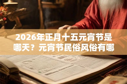 2026年正月十五元宵节是哪天？元宵节民俗风俗有哪些？