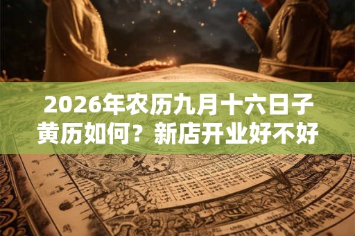 2026年农历九月十六日子黄历如何？新店开业好不好？