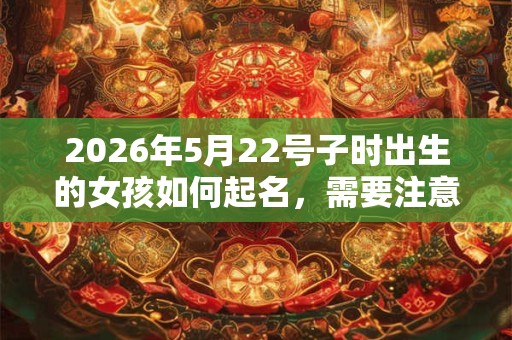 2026年5月22号子时出生的女孩如何起名，需要注意哪些
