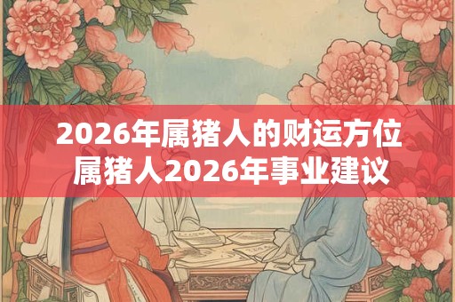 2026年属猪人的财运方位 属猪人2026年事业建议