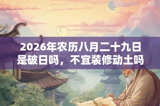 2026年农历八月二十九日是破日吗，不宜装修动土吗？