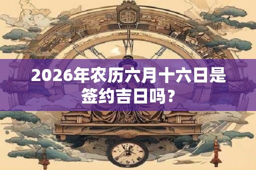 2026年农历六月十六日是签约吉日吗? 2026年农历六月十六日是签约吉日吗?