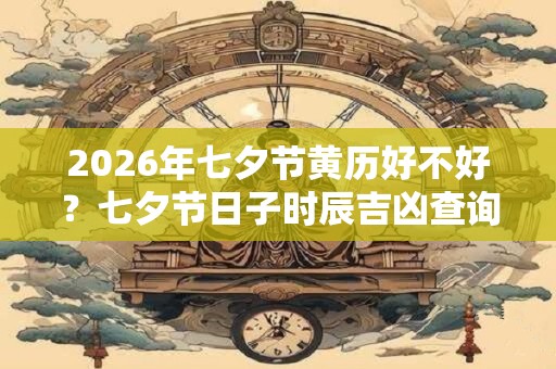 2026年七夕节黄历好不好？七夕节日子时辰吉凶查询！