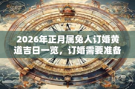 2026年正月属兔人订婚黄道吉日一览,订婚需要准备什么? 2026年正月属兔人订婚黄道吉日一览,订婚需要准备什么?