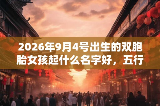 2026年9月4号出生的双胞胎女孩起什么名字好，五行属什么？