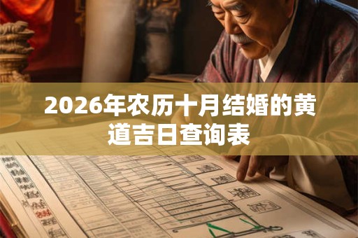 2026年农历十月结婚的黄道吉日查询表
