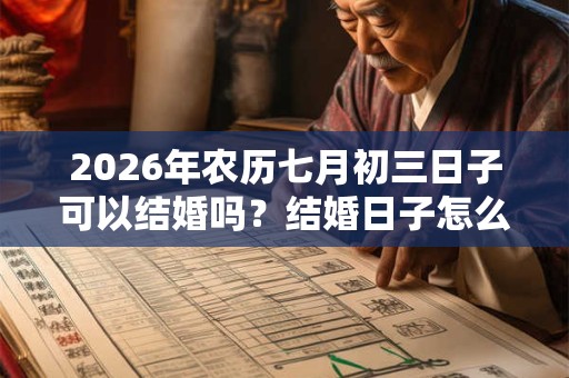 2026年农历七月初三日子可以结婚吗？结婚日子怎么样？