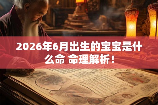 2026年6月出生的宝宝是什么命 命理解析！