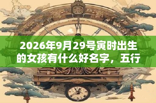 2026年9月29号寅时出生的女孩有什么好名字，五行属什么