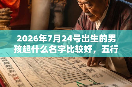 2026年7月24号出生的男孩起什么名字比较好，五行属什么