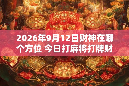 2026年9月12日财神在哪个方位 今日打麻将打牌财运方位！