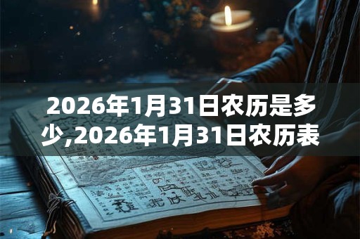 2026年1月31日农历是多少,2026年1月31日农历表