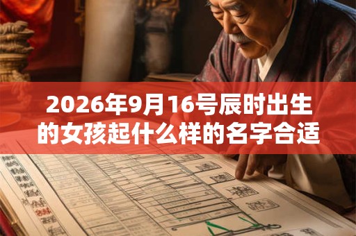 2026年9月16号辰时出生的女孩起什么样的名字合适，五行属什么