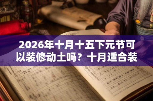 2026年十月十五下元节可以装修动土吗？十月适合装修的日子有哪天？
