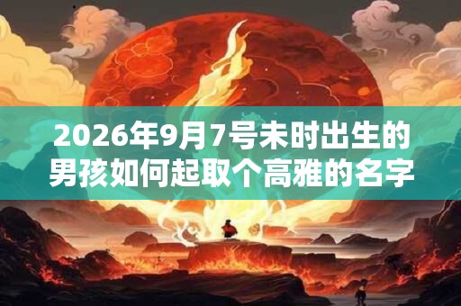2026年9月7号未时出生的男孩如何起取个高雅的名字,五行属什么 2026年9月7号未时出生的男孩如何起取个高雅的名字,五行属什么