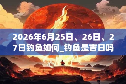 2026年6月25日、26日、27日钓鱼如何_钓鱼是吉日吗