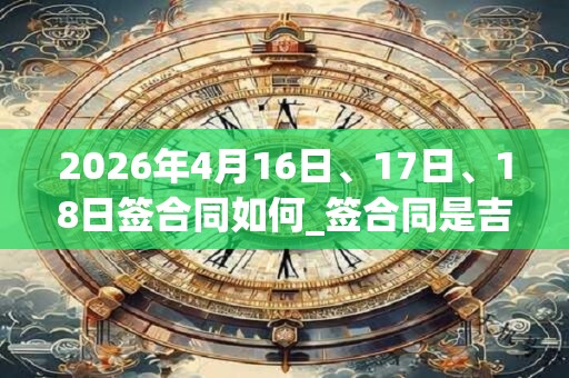 2026年4月16日、17日、18日签合同如何_签合同是吉日吗 2026年4月16日、17日、18日签合同如何_签合同是吉日吗