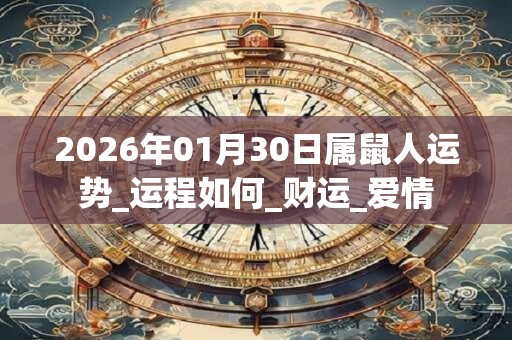 2026年01月30日属鼠人运势_运程如何_财运_爱情