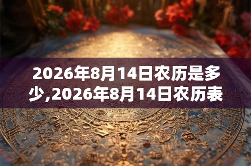 2026年8月14日农历是多少,2026年8月14日农历表