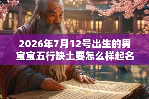 2026年7月12号出生的男宝宝五行缺土要怎么样起名字