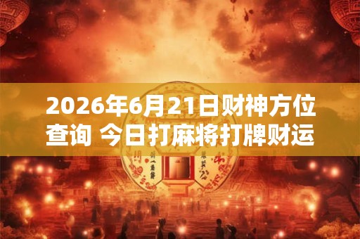 2026年6月21日财神方位查询 今日打麻将打牌财运方位 2026年6月21日财神方位查询 今日打麻将打牌财运方位
