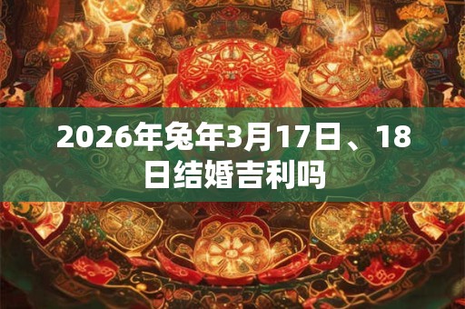 2026年兔年3月17日、18日结婚吉利吗 2026年兔年3月17日、18日结婚吉利吗