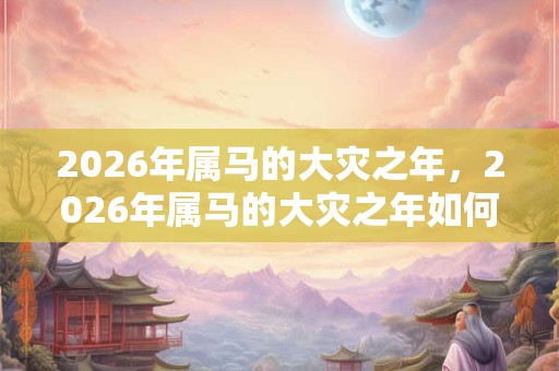 2026年属马的大灾之年，2026年属马的大灾之年如何化解？