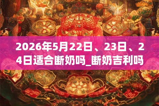 2026年5月22日、23日、24日适合断奶吗_断奶吉利吗 2026年5月22日、23日、24日适合断奶吗_断奶吉利吗