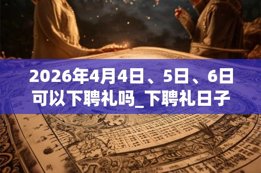 2026年4月4日、5日、6日可以下聘礼吗_下聘礼日子好吗 2026年4月4日、5日、6日可以下聘礼吗_下聘礼日子好吗