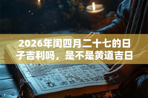 2026年闰四月二十七的日子吉利吗，是不是黄道吉日？