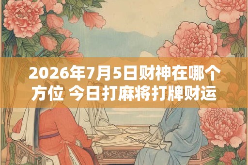 2026年7月5日财神在哪个方位 今日打麻将打牌财运方位! 2026年7月5日财神在哪个方位 今日打麻将打牌财运方位!