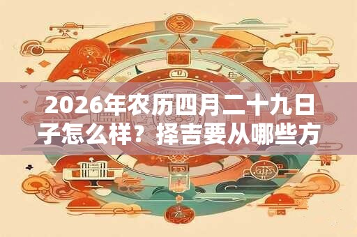 2026年农历四月二十九日子怎么样？择吉要从哪些方面考虑？