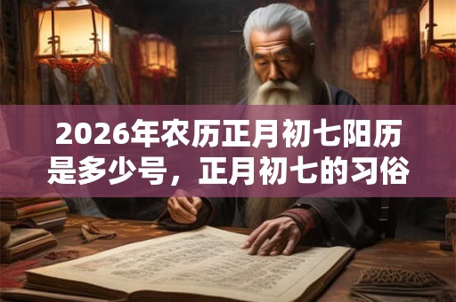 2026年农历正月初七阳历是多少号,正月初七的习俗风俗是什么? 2026年农历正月初七阳历是多少号,正月初七的习俗风俗是什么?