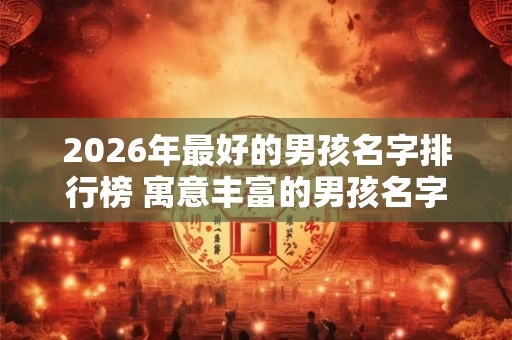 2026年最好的男孩名字排行榜 寓意丰富的男孩名字 2026年最好的男孩名字排行榜 寓意丰富的男孩名字