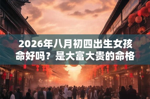 2026年八月初四出生女孩命好吗？是大富大贵的命格吗？