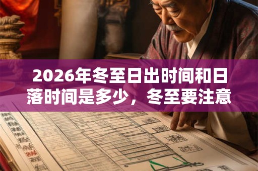 2026年冬至日出时间和日落时间是多少,冬至要注意什么? 2026年冬至日出时间和日落时间是多少,冬至要注意什么?