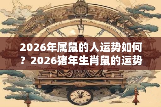 2026年属鼠的人运势如何？2026猪年生肖鼠的运势解析