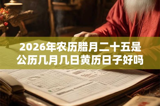 2026年农历腊月二十五是公历几月几日黄历日子好吗？