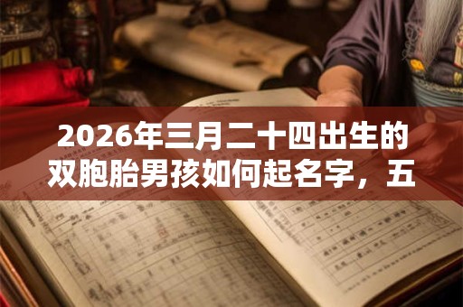 2026年三月二十四出生的双胞胎男孩如何起名字，五行属什么