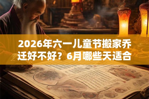 2026年六一儿童节搬家乔迁好不好？6月哪些天适合搬家？