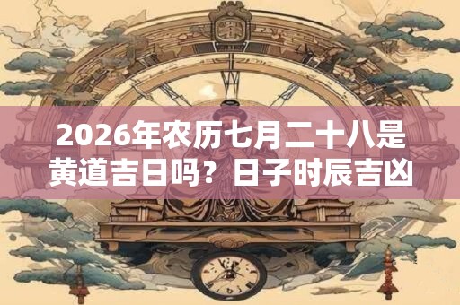 2026年农历七月二十八是黄道吉日吗？日子时辰吉凶？