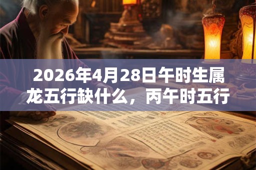 2026年4月28日午时生属龙五行缺什么，丙午时五行缺什么