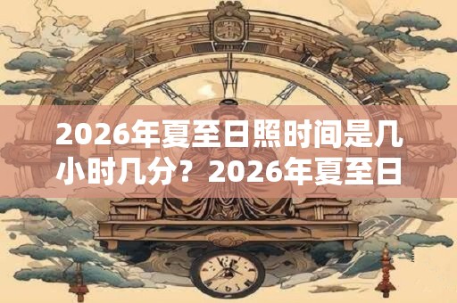 2026年夏至日照时间是几小时几分？2026年夏至日子好吗？