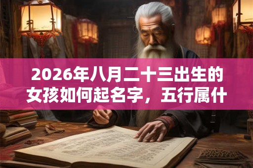 2026年八月二十三出生的女孩如何起名字，五行属什么