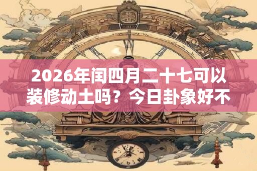 2026年闰四月二十七可以装修动土吗？今日卦象好不好？