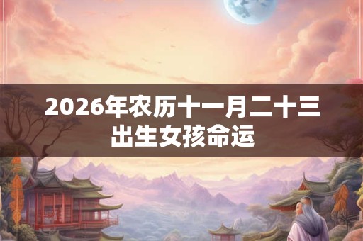 2026年农历十一月二十三出生女孩命运