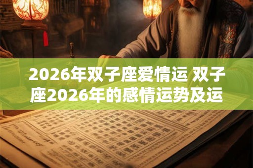 2026年双子座爱情运 双子座2026年的感情运势及运程详解