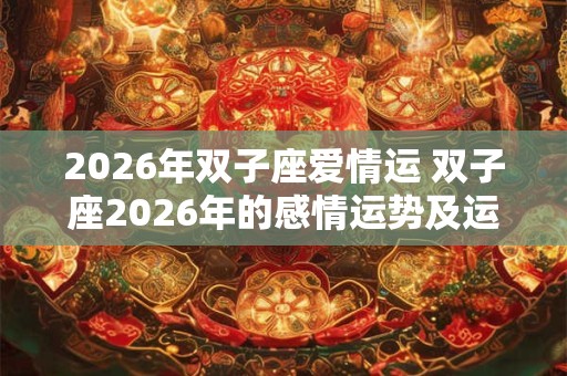 2026年双子座爱情运 双子座2026年的感情运势及运程详解
