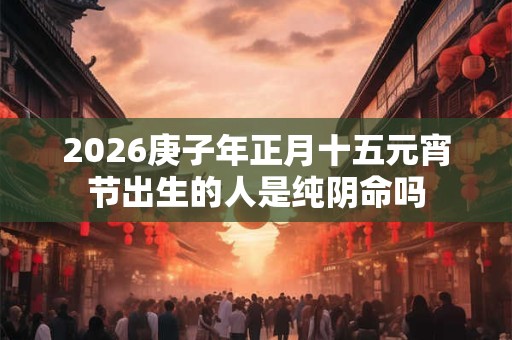 2026庚子年正月十五元宵节出生的人是纯阴命吗 2026庚子年正月十五元宵节出生的人是纯阴命吗